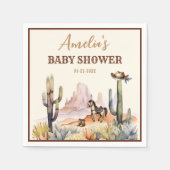 Rustic Boho Wild West Boy Baby shower Servet (Voorkant)