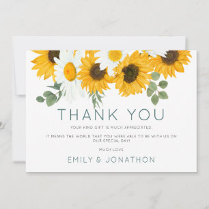 Rustic Boho Wildbloemen Zonnebloemen Foto bedankt