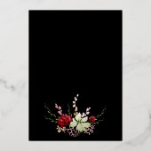 Rustic Boho Wildflower Elegant Black Vrijgezellenf Folie Uitnodiging (Achterkant)