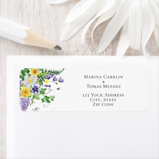 Rustic Boho Wildflower Wedding Etiket (Insitu)