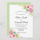 Rustic Boho Wildflower Wedding Kaart (Voorkant / Achterkant)