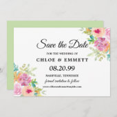 Rustic Boho Wildflower Wedding Save the Date (Voorkant / Achterkant)
