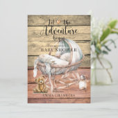 Rustic Boho Wood Boy Baby shower Invitation (Debout devant)