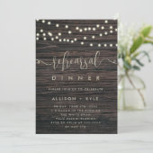 Rustic Boho Wood Rehearsal Dinner Invitation Kaart (Staand voorkant)