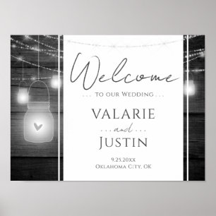 Rustic Boho Wood Wedding Welcome Sign Poster
