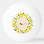 Rustic Boho Yellow Waterverf Daffodil Custom Pingpongballen (Achterkant)