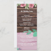 Rustic Bois floral Script programme de mariage (Dos)