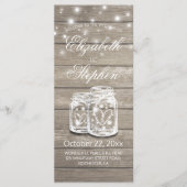 Rustic Bois Mason Jar String Programme de mariage  (Devant)