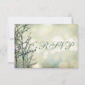  Rustic Bokeh Blossoms Wedding RSVP-kaarten RSVP Kaartje (Achterkant)