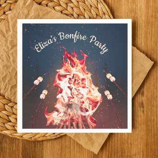 Rustic Bonfire en Marshmallows Paper Napkin Servet