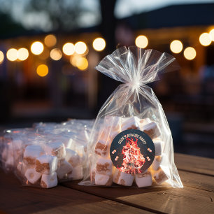 Rustic Bonfire en Marshmallows Party Stickers