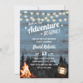 Rustic Bonfire Lantern Dusty Blue Barn Retirement Kaart (Voorkant)