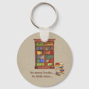 Rustic Book Lover Sleutelhanger bewerkbare tekst