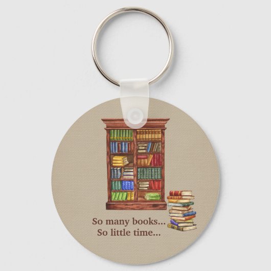 Rustic Book Lover Sleutelhanger | bewerkbare tekst (Voorkant)