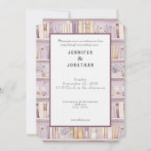 Rustic Book Lovers Print Wedding Invitation (Devant)
