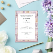 Rustic Book Lovers Print Wedding Invitation (Insitu (Mariage))
