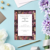 Rustic Book Lovers Print Wedding Invitation (Insitu (Mariage))