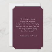 Rustic Book Lovers Print Wedding Invitation (Dos)