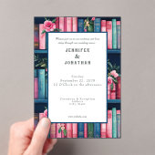 Rustic Book Lovers Print Wedding Invitation (In situ (ordinateur de poche))