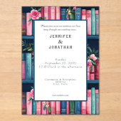 Rustic Book Lovers Print Wedding Invitation (Recto)