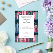 Rustic Book Lovers Print Wedding Invitation (Insitu (Mariage))