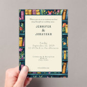 Rustic Book Lovers Print Wedding Invitation (In situ (ordinateur de poche))