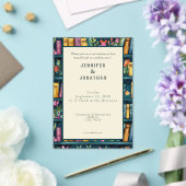 Rustic Book Lovers Print Wedding Invitation (Insitu (Mariage))