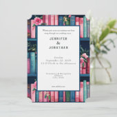 Rustic Book Lovers Print Wedding Invitation (Debout devant)