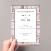 Rustic Book Lovers Print Wedding Invitation Acryl Uitnodigingen (Insitu (Draagbaar))