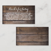 Rustic Book Request Baby shower Invitation Card (Devant / Derrière)