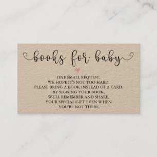 Rustic Books-aanvraag Baby shower invoegen Informatiekaartje