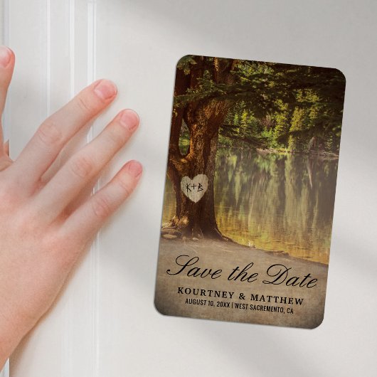 Rustic Boommeer Save the Date Magneet