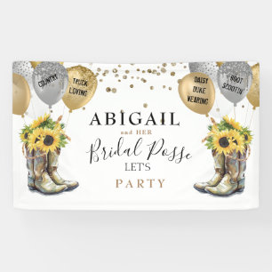 Rustic Boot Scootin' Sunflower Bachelorette Banner