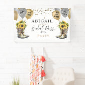 Rustic Boot Scootin' Zonnebloem Bachelorette Banne Spandoek (Insitu)