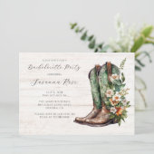 Rustic Boots Bachelorette Party Kaart (Staand voorkant)