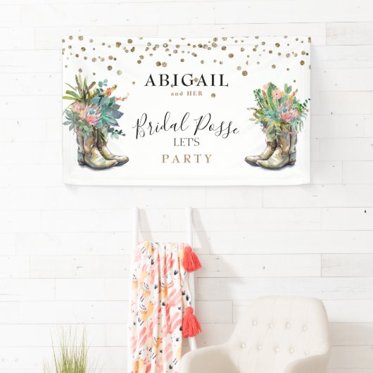 Rustic Boots Cactus Bachelorette Banner (Insitu)