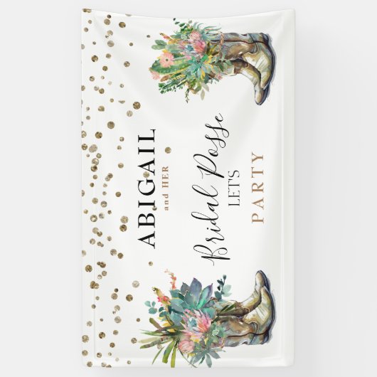 Rustic Boots Cactus Bachelorette Banner (Verticaal)