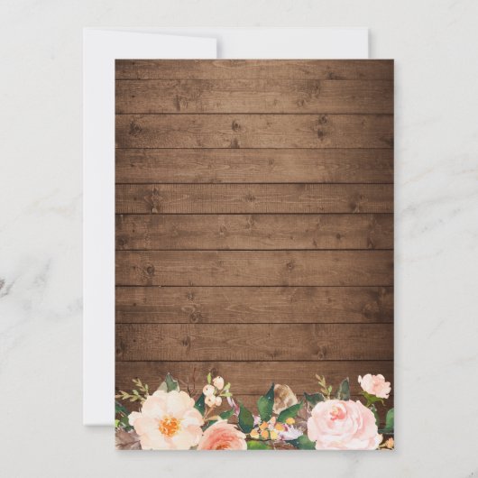 Rustic Boots Floral String Lights Graduparty Kaart (Achterkant)