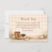 Rustic Boots Graduation Party Bedankkaart (Voorkant)