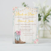 Rustic Boots or Bows Gender Reveal Kaart (Staand voorkant)