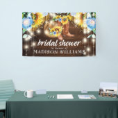 Rustic Boots String Lights Vrijgezellenfeest Custo Spandoek (Beurs)