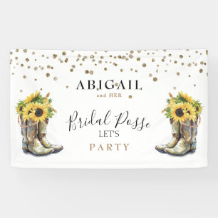 Rustic Boots Sunflower Bachelorette Banner