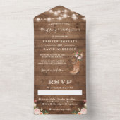 Rustic Boots Western Land String Lights Wedding All In One Uitnodiging (Binnen)