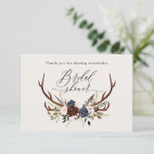 Rustic bordeaux marine bloemige bruiloft dank je informatiekaartje (Staand voorkant)