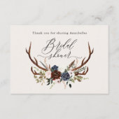 Rustic bordeaux marine bloemige bruiloftstherinner informatiekaartje (Voorkant)