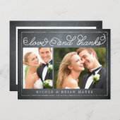 Rustic Border Wedding Bedankt Card - Krijtbord Briefkaart (Voorkant / Achterkant)