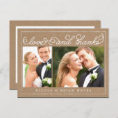 Rustic Border Wedding Dank u kaart - Craft (Voorkant / Achterkant)