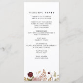 Rustic Botanical Autumn Fall Wedding Programma (Achterkant)