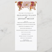 Rustic Botanical Autumn Fall Wedding Programma (Voorkant)