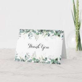 Rustic Botanical Eucalyptus Greenery Wedding Bedankkaart